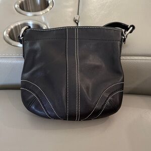 Coach Black Leather Shoulder / Crossbody Bag
